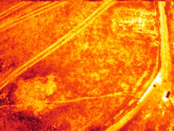 Rocca di Entella. Pianoro sommitale. Immagine all’infrarosso da drone.