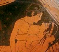 scena di amore vaso greco