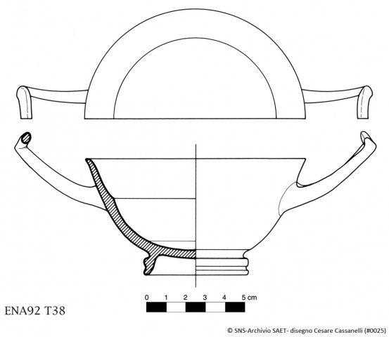 Cup-skyphos a vernice nera dalla Tomba 38: fine del IV sec. a.C.